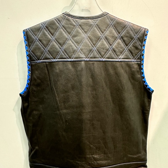 Leather Club vest with Blue Lace - Picture 2 of 2